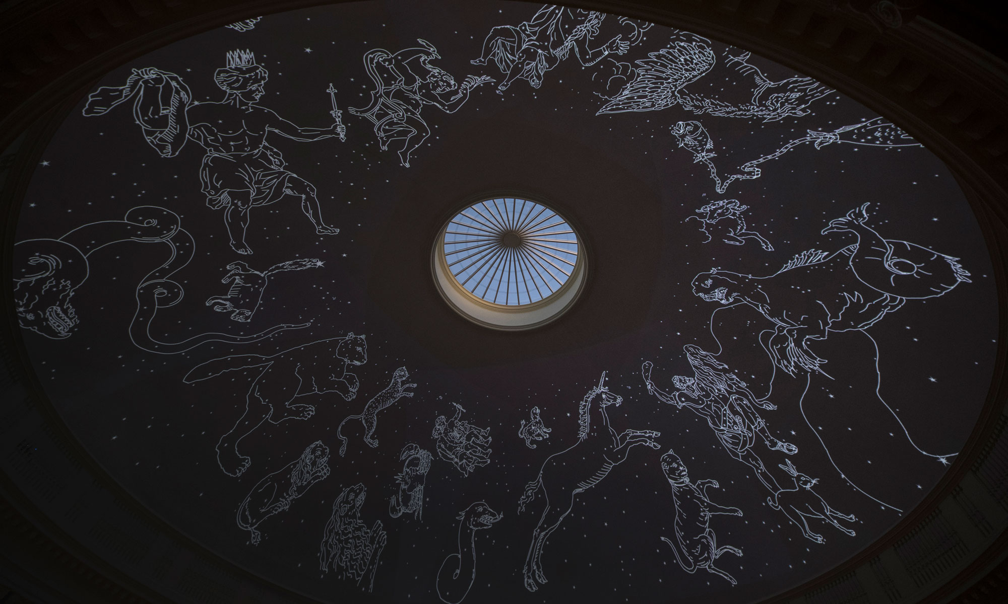 The dome of the Rotunda with constellations projected on it